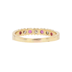 Yellow Gold Wedding Band with Rubies and Diamonds