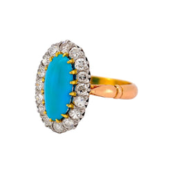 "Entourage" Ring in Yellow Gold, Turquoise, and Diamonds