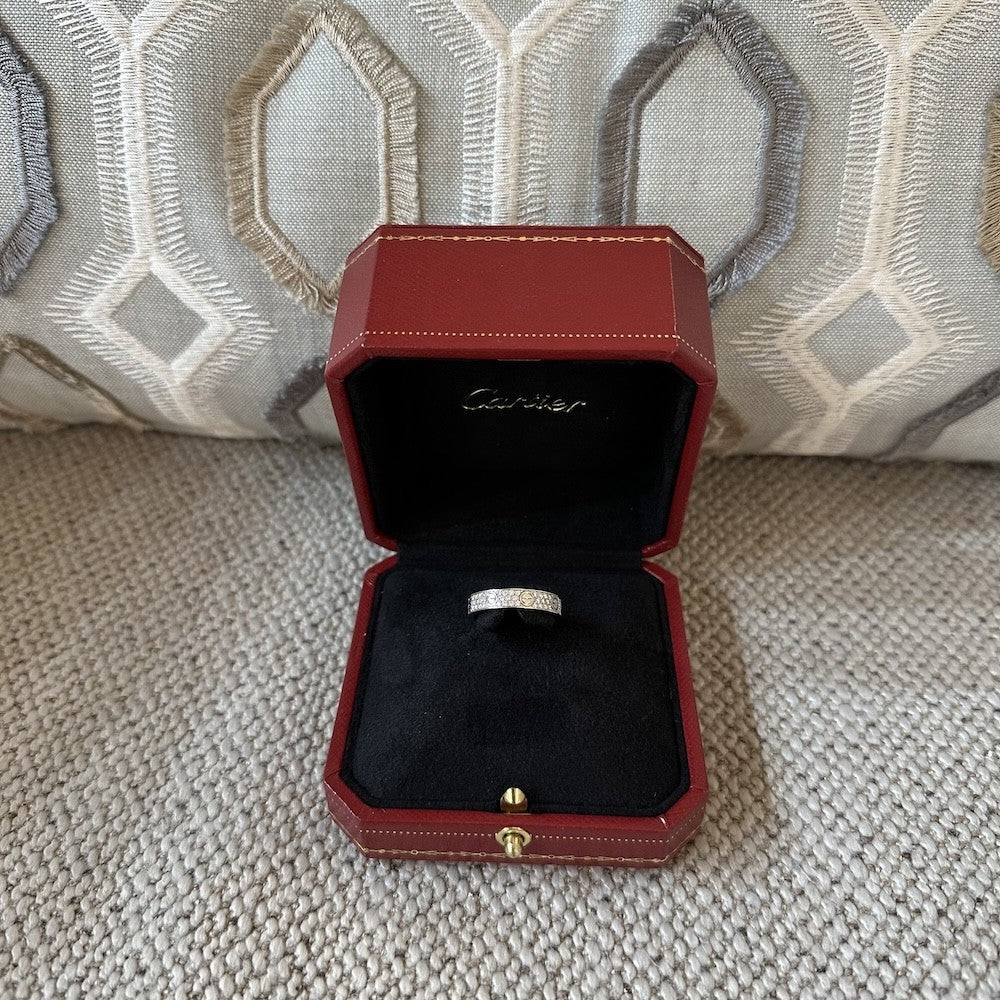 CARTIER "Love" Wedding Band in White Gold and Diamonds