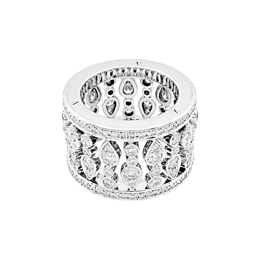 Bague Chopard, "Haute Joaillerie" or blanc et diamants.