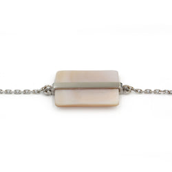 VICTORIA CASAL "Étiquette" Bracelet in white gold, Mother-of-pearl, and Diamonds