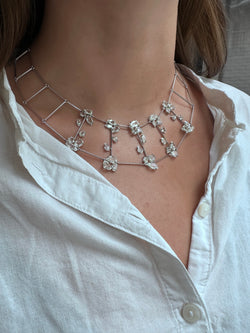 Necklace in white gold and rose-cut diamonds