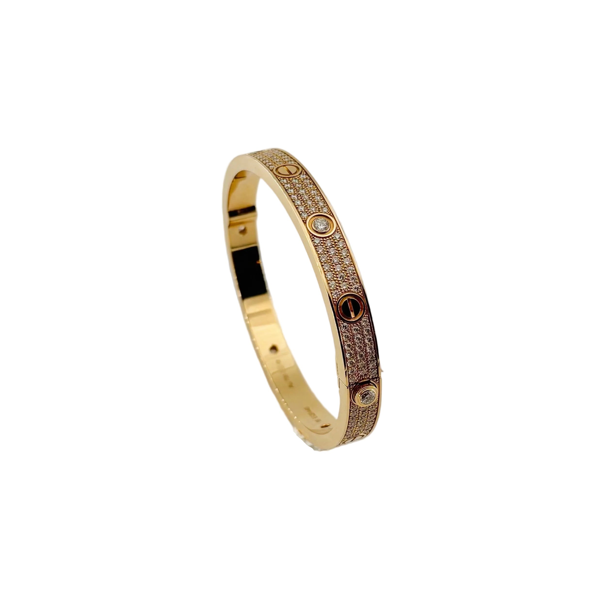 CARTIER "Love" Bracelet set with rose gold and diamonds