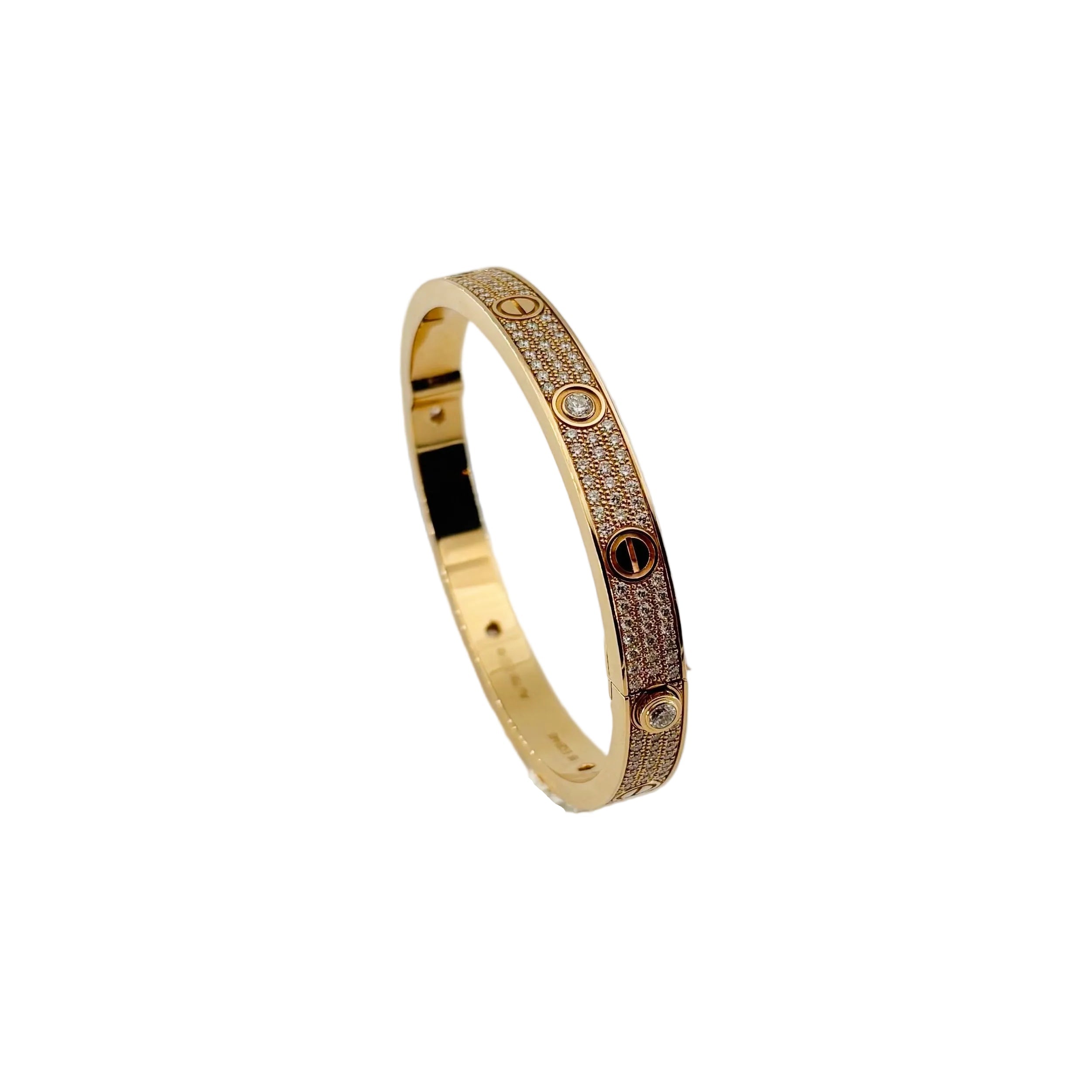 CARTIER "Love" Bracelet set with rose gold and diamonds