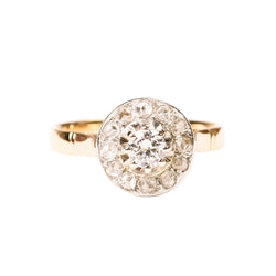 Entourage Ring in yellow gold, Platinum, and Diamonds