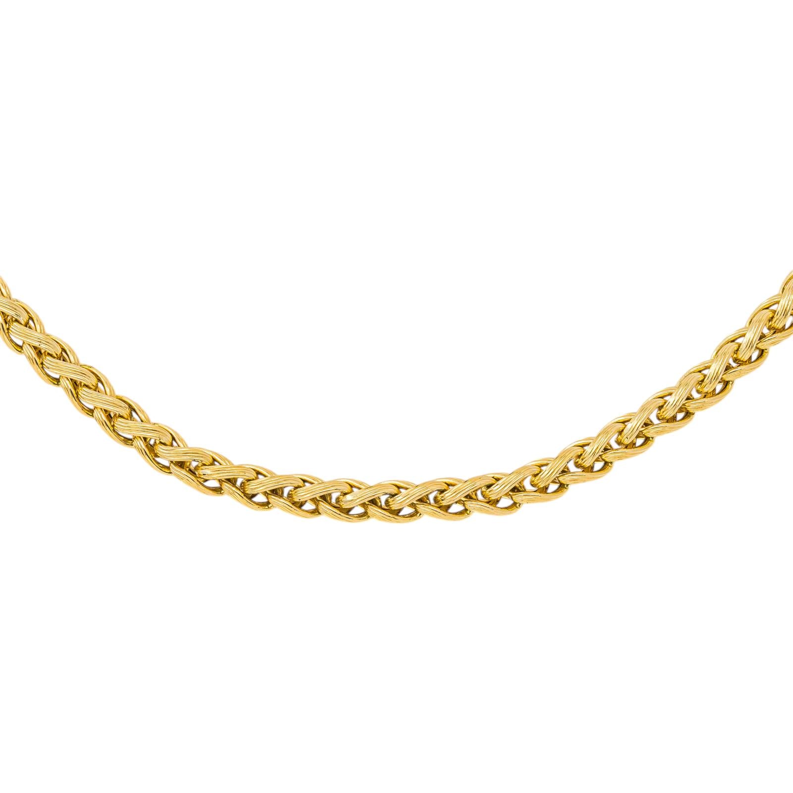 Yellow Gold Braided Link Necklace