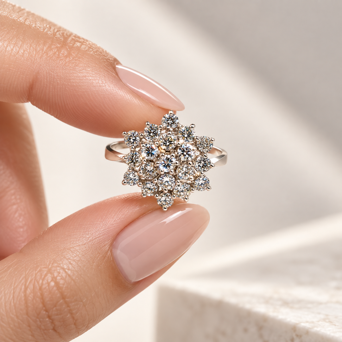 White Gold and Diamond Cocktail Ring