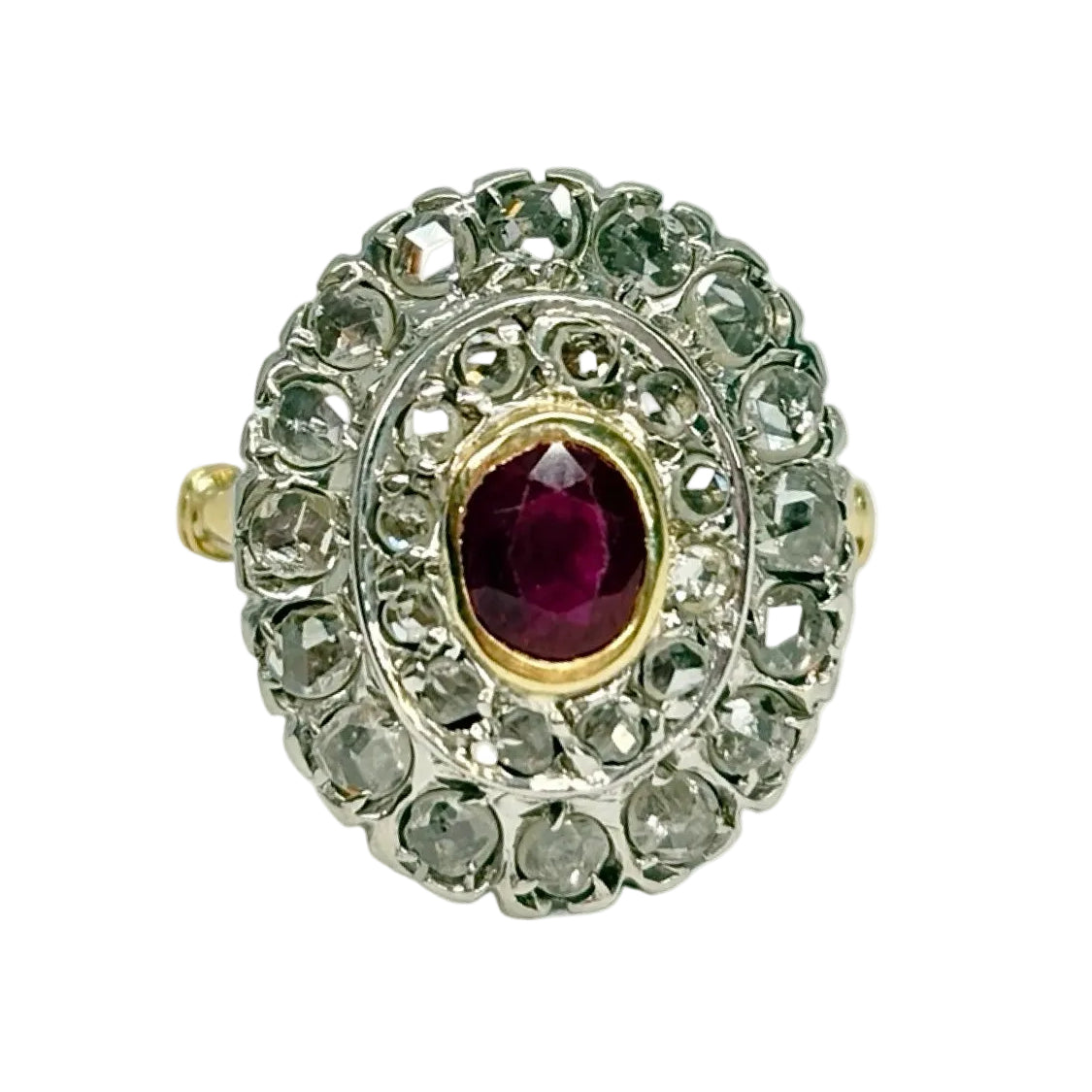 "Entourage" Ring in Yellow Gold, Rubies, and Diamonds