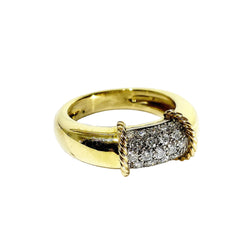 Yellow Gold and Diamond Bangle Ring