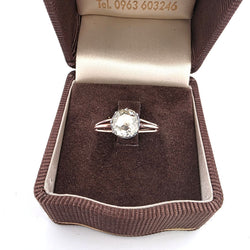 Bague Solitaire en or rose, argent et diamant