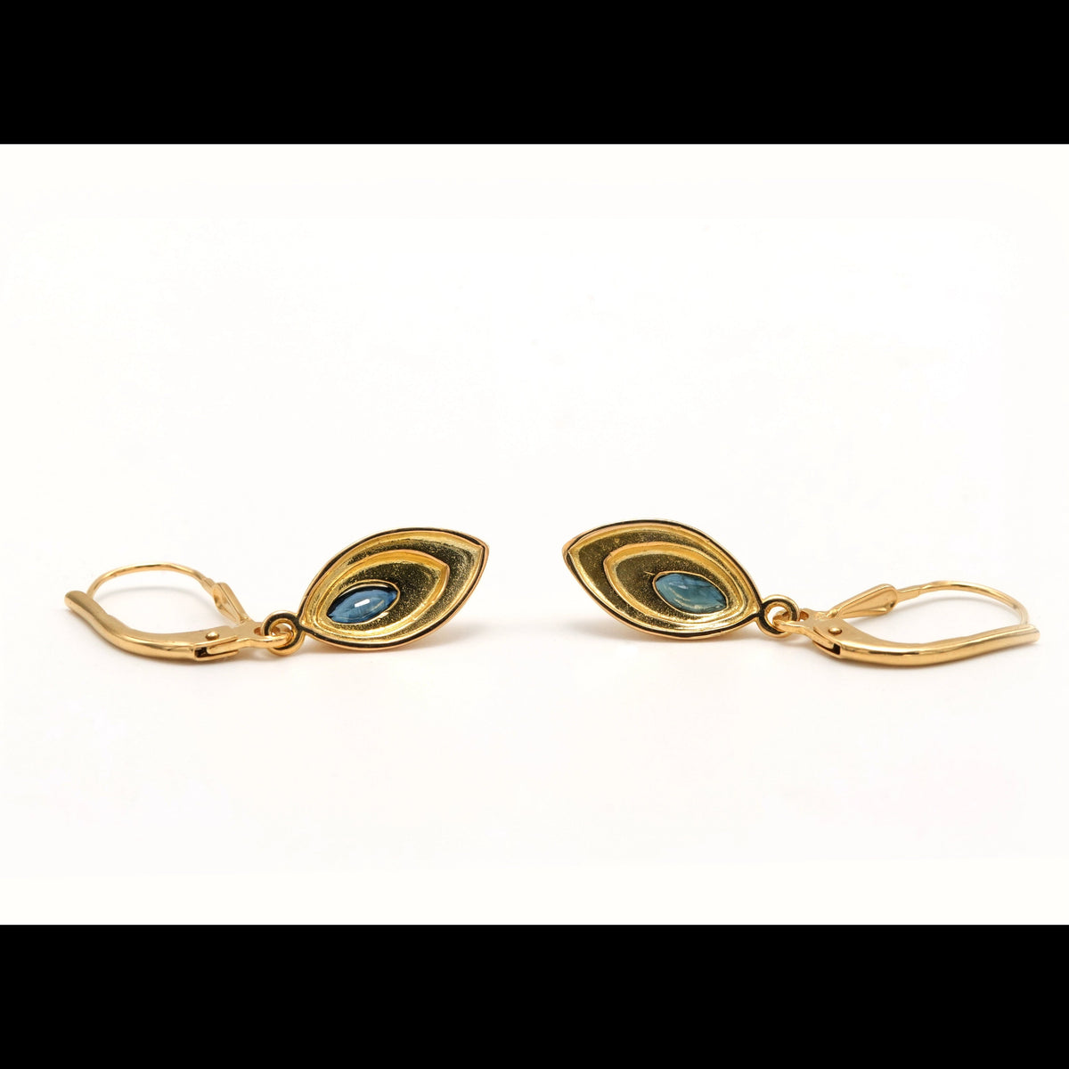 Yellow Gold and Sapphire Drop Earrings