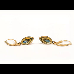 Yellow Gold and Sapphire Drop Earrings