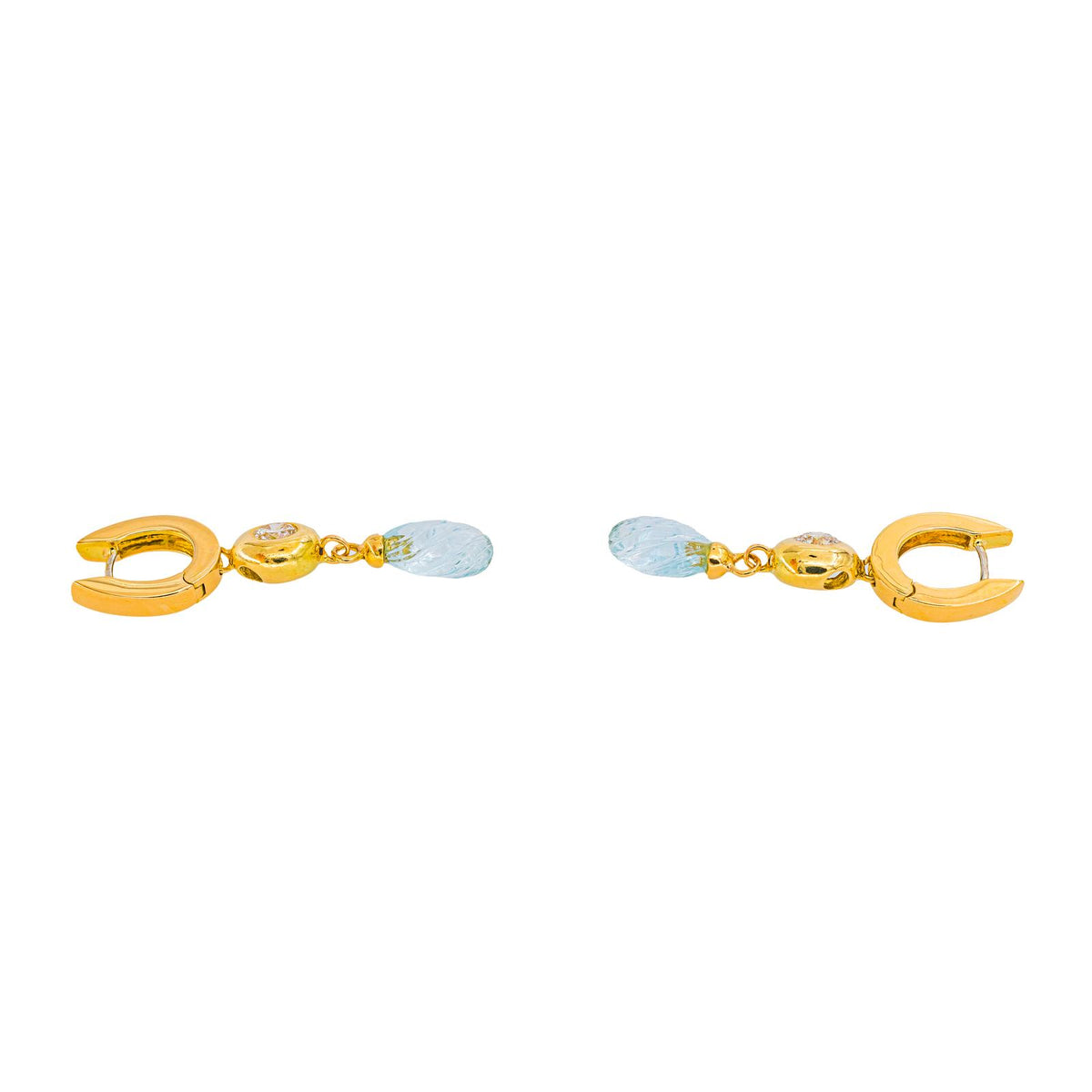Yellow gold Aquamarine Earrings