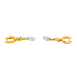 Yellow gold Aquamarine Earrings