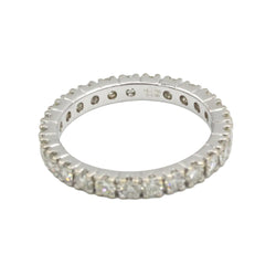 Wedding band ring in white gold and diamonds