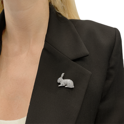 Broche Épingle en or blanc, platine et diamants