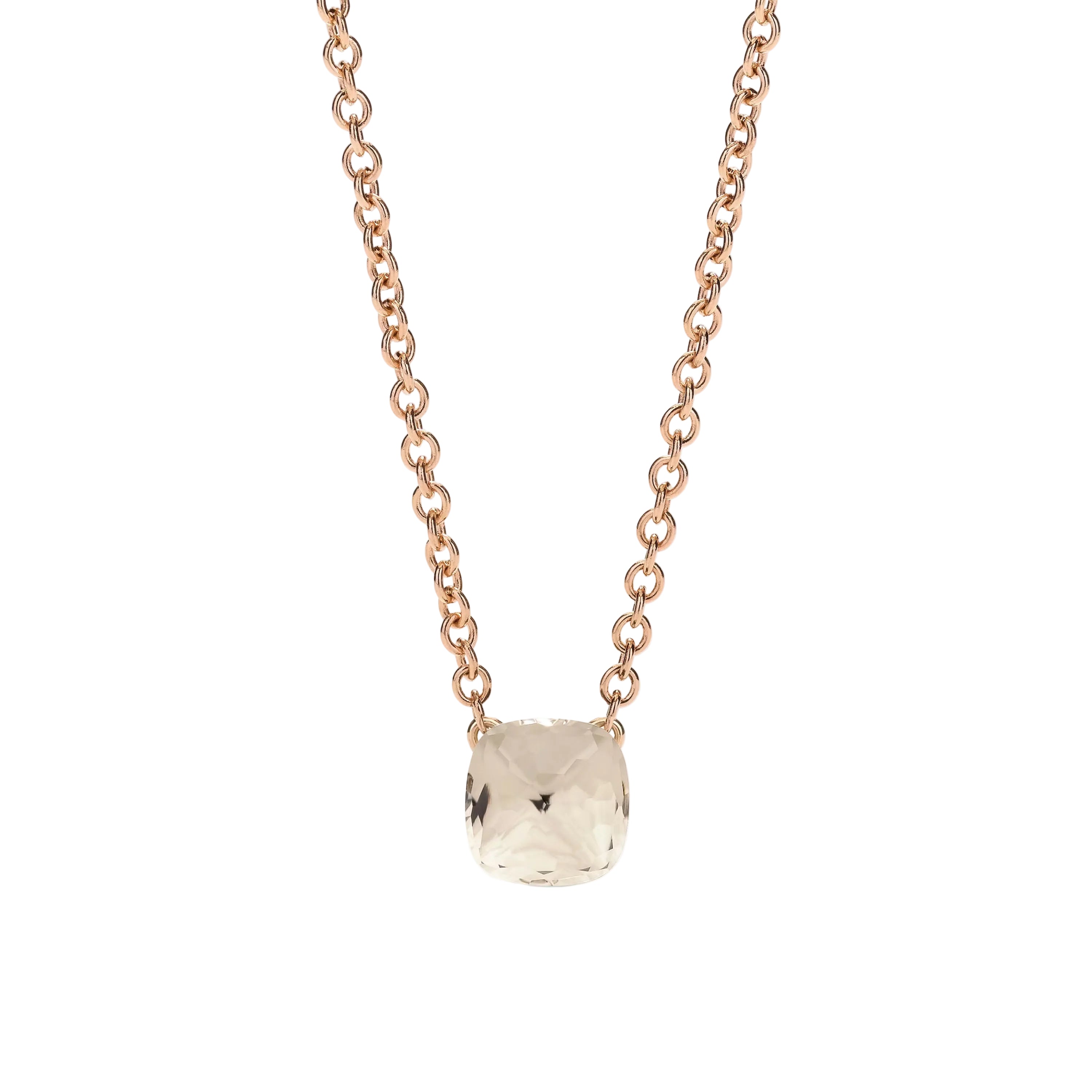 Collier Pendentif POMELLATO "Knot Collection" en or blanc, or rose et topaze