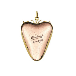 Yellow gold and Enamel pendant