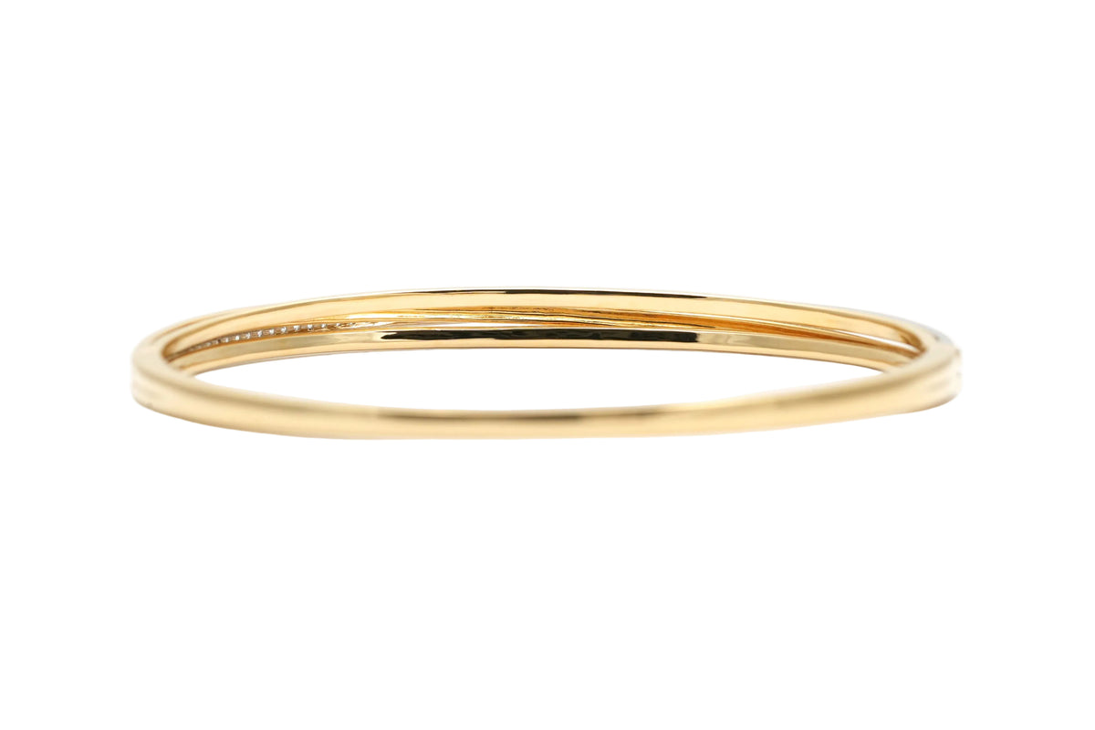 Yellow Gold and Diamond Bangle Bracelet