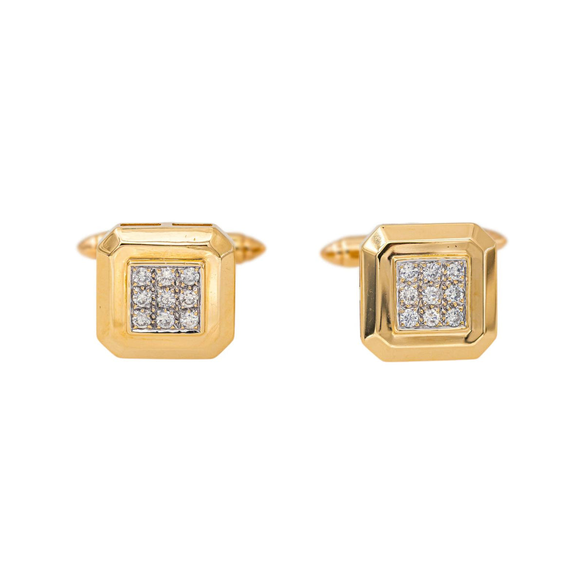 Boutons de manchette Or jaune Diamant