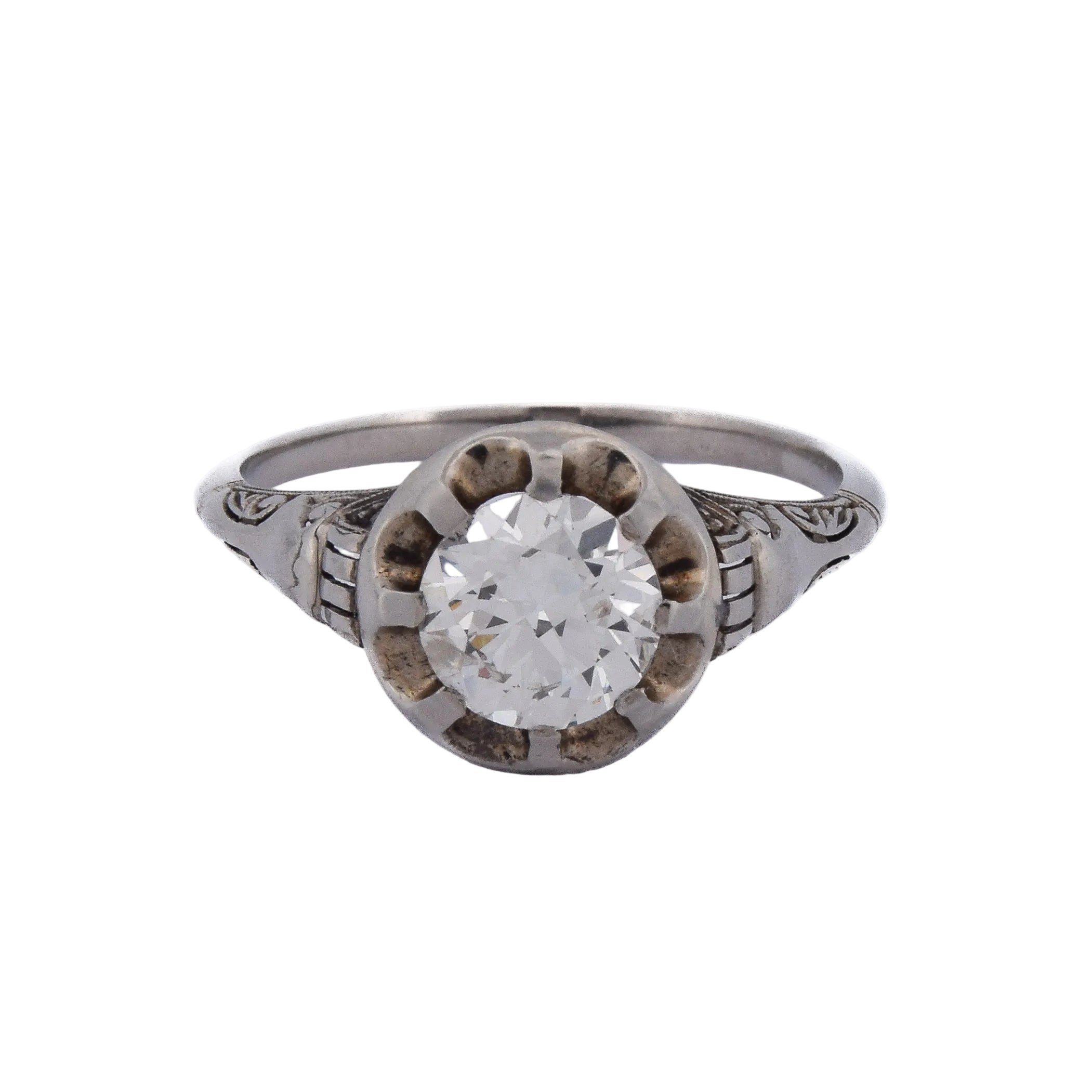White gold and diamond Solitaire Ring