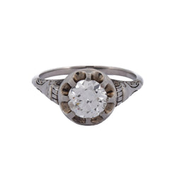 White gold and diamond Solitaire Ring