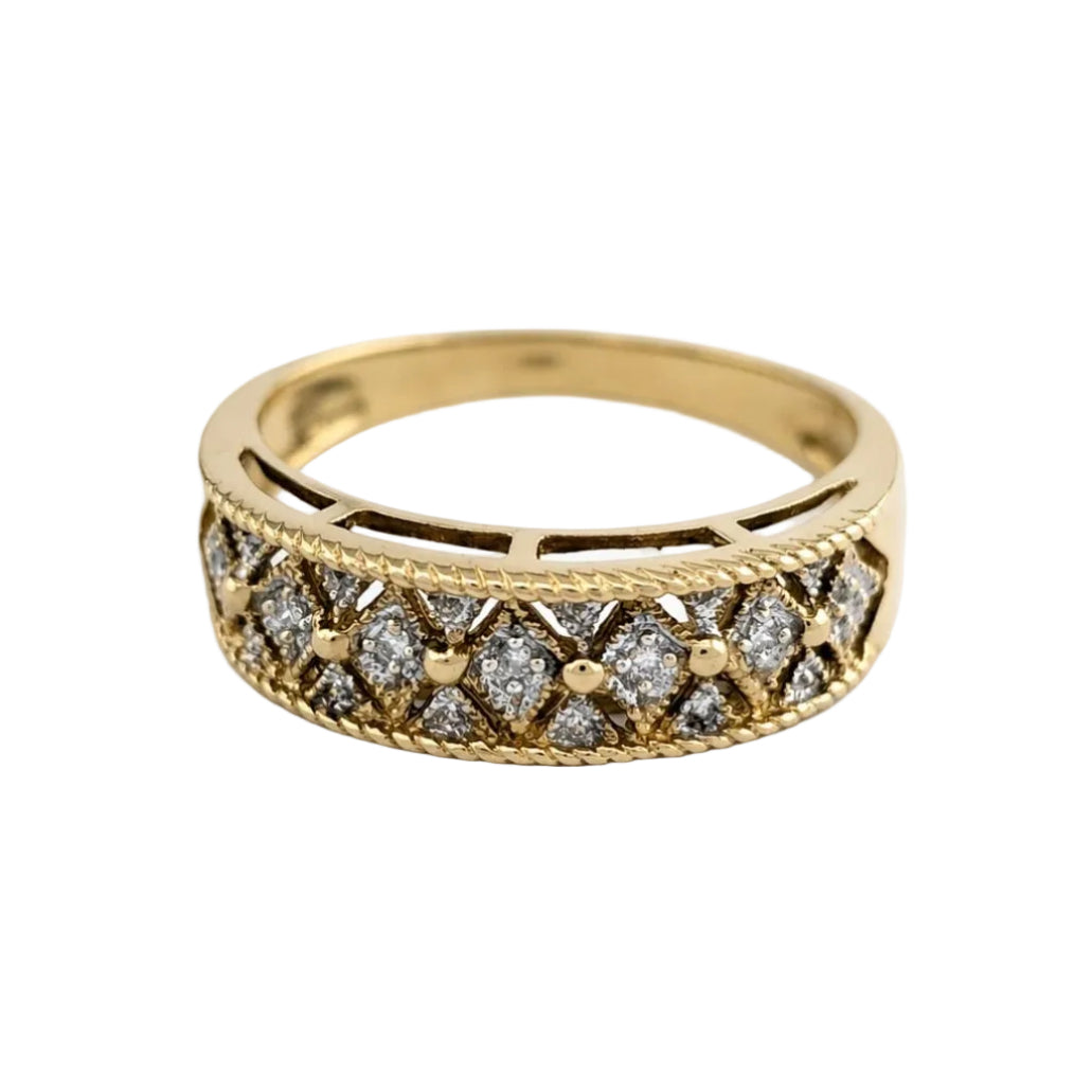 Yellow Gold and Diamond Band Ring