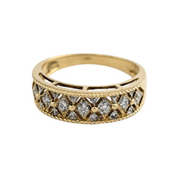 Yellow Gold and Diamond Band Ring