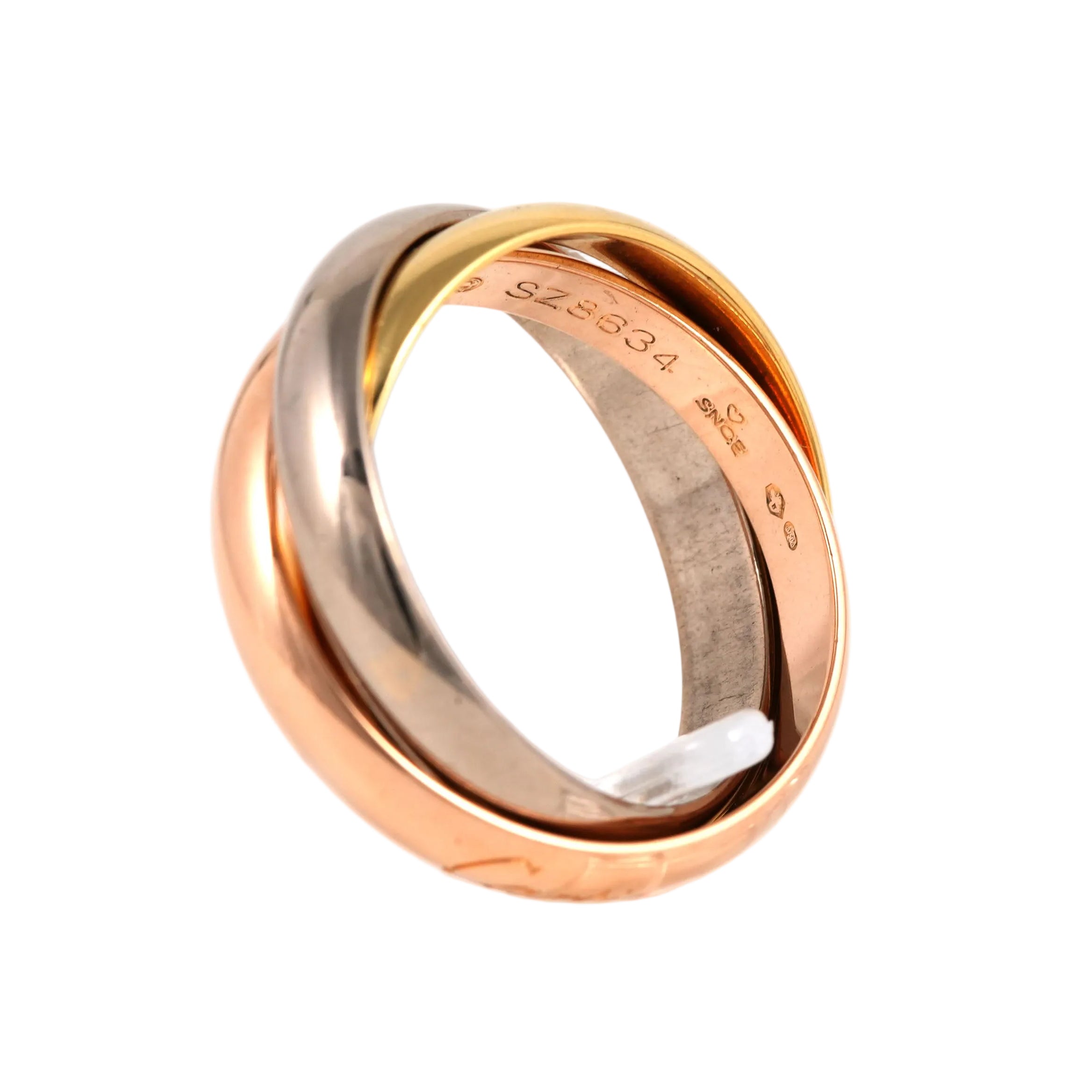 CARTIER "Trinity" Wedding band in white gold, yellow gold, and rose gold