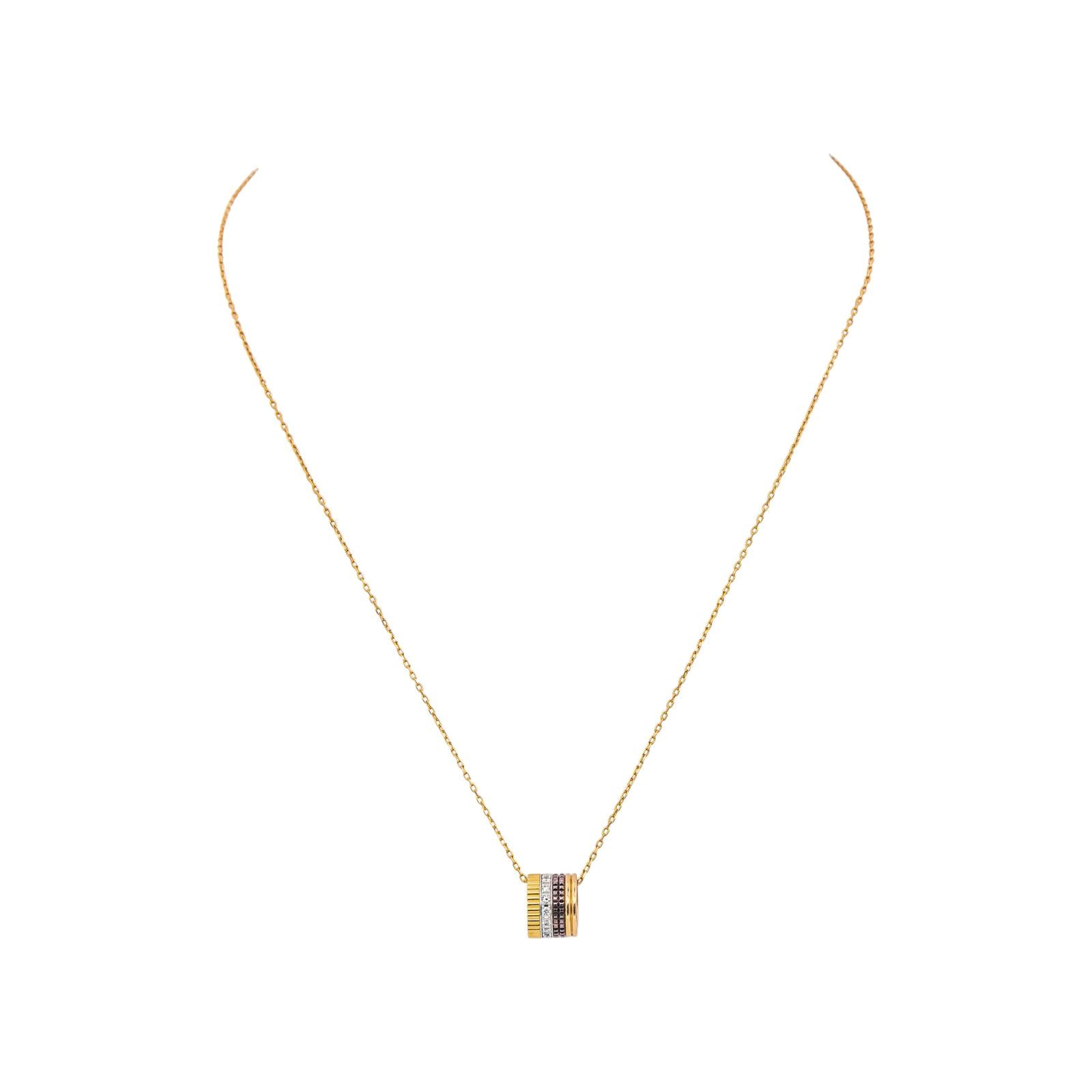 Boucheron Necklace Four Yellow gold Diamonds