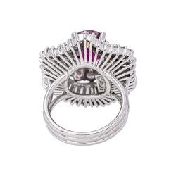 Bague Pompadour Platine Rubis