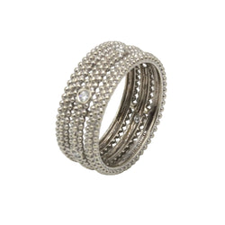 MAUBOUSSIN "Le Premier Jour 1" Band Ring in white gold and diamonds