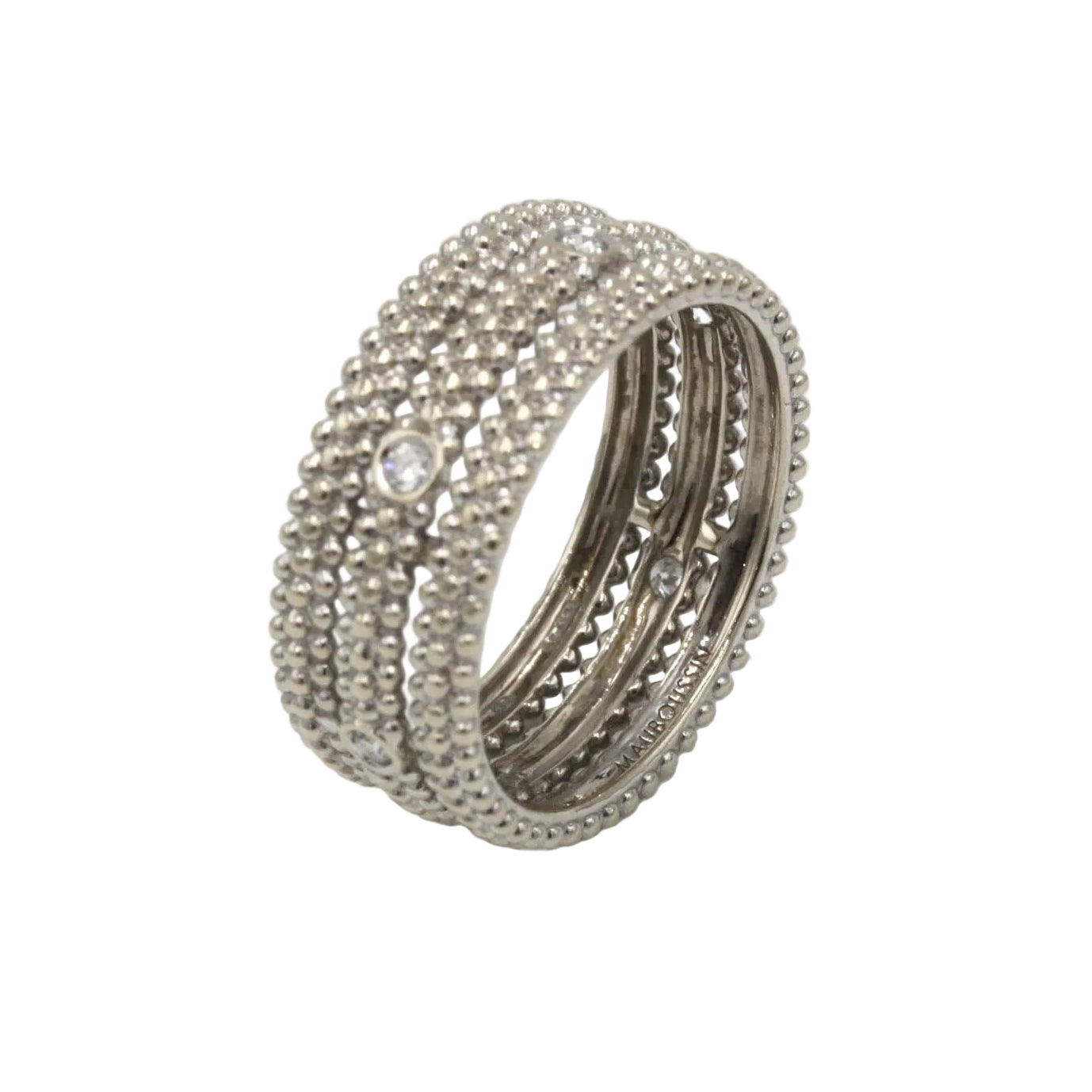 MAUBOUSSIN "Le Premier Jour 1" Band Ring in white gold and diamonds