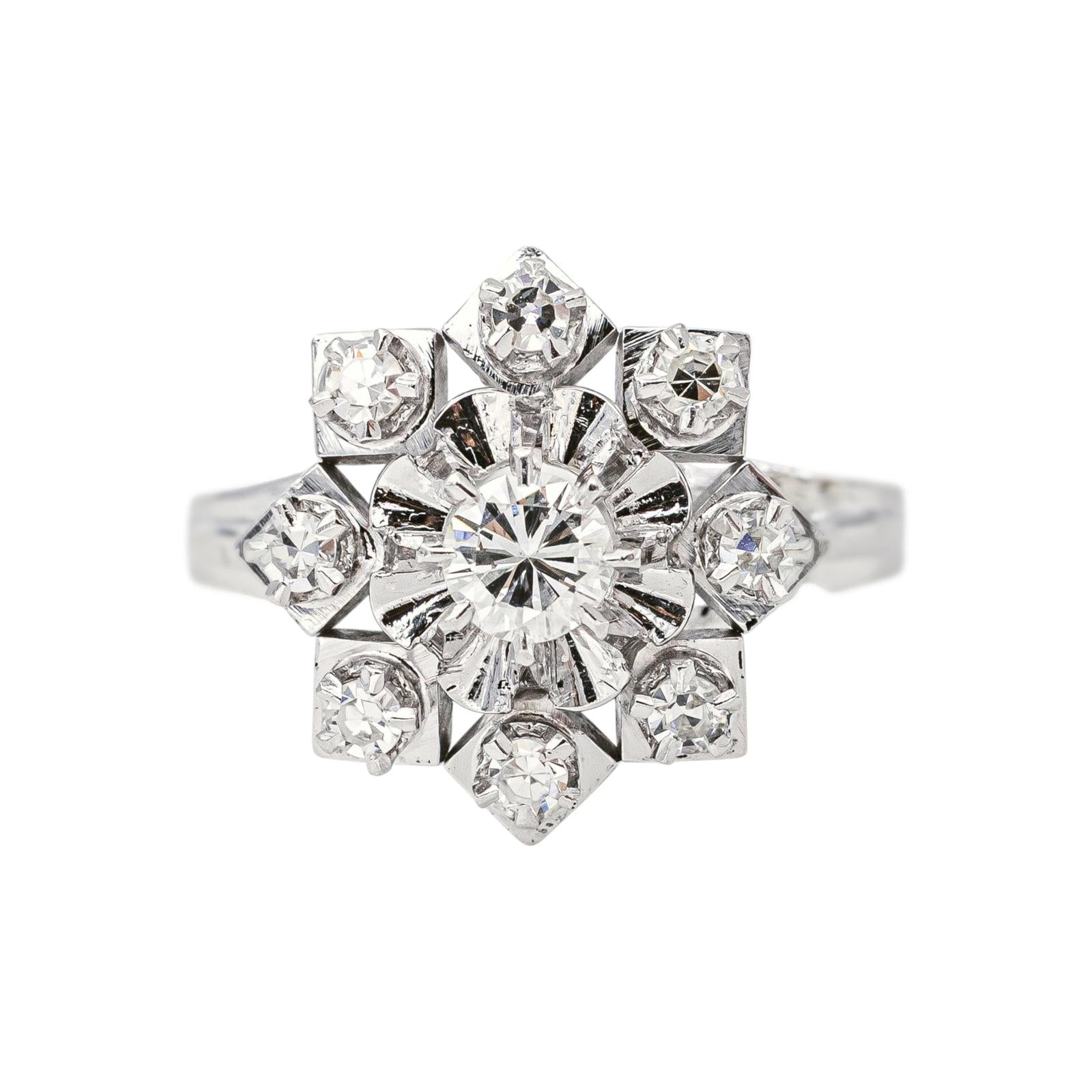 Bague Marguerite  Or blanc Diamant