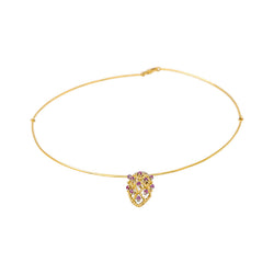Semi-Rigid Yellow gold Ruby Necklace