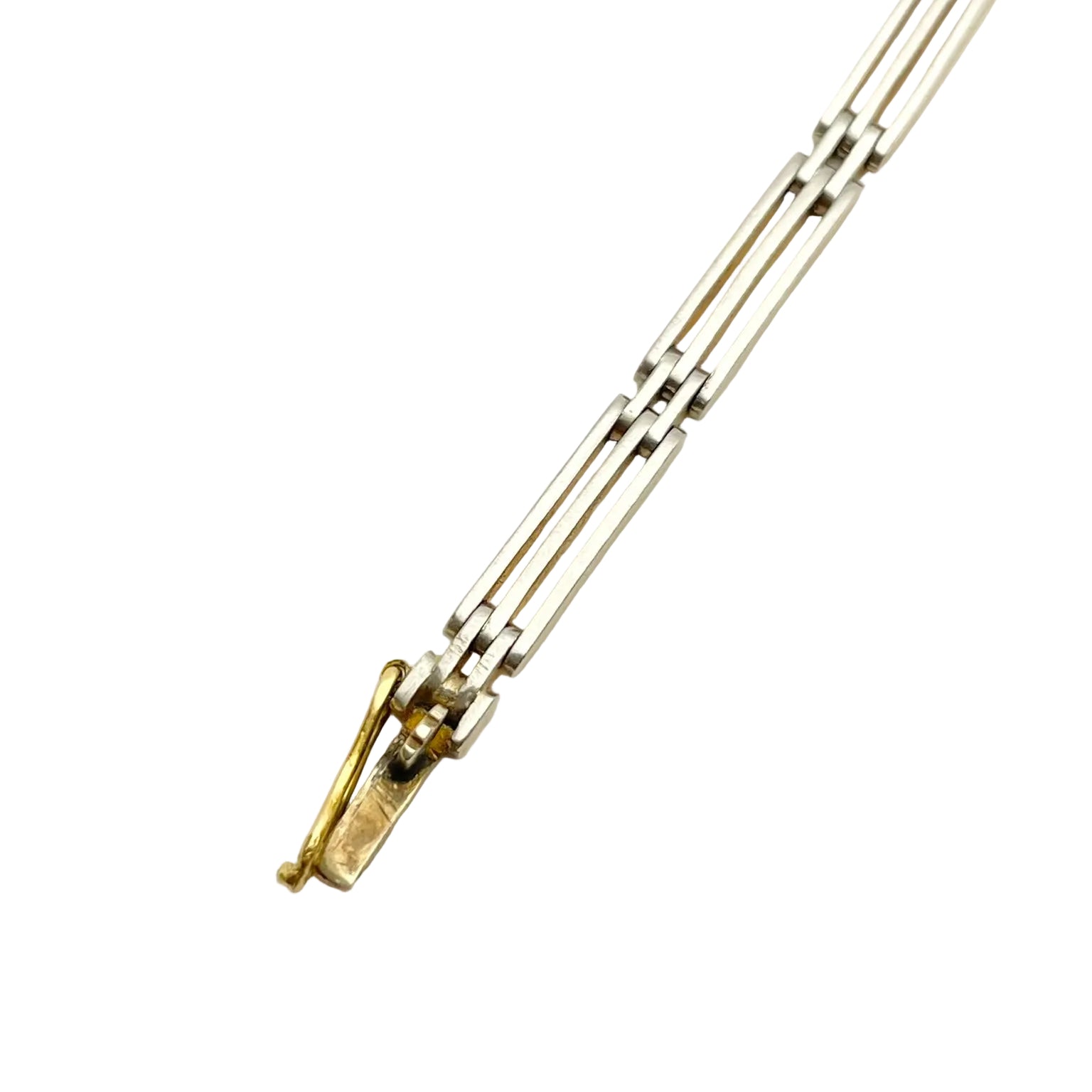 White gold, yellow gold, and diamond bracelet