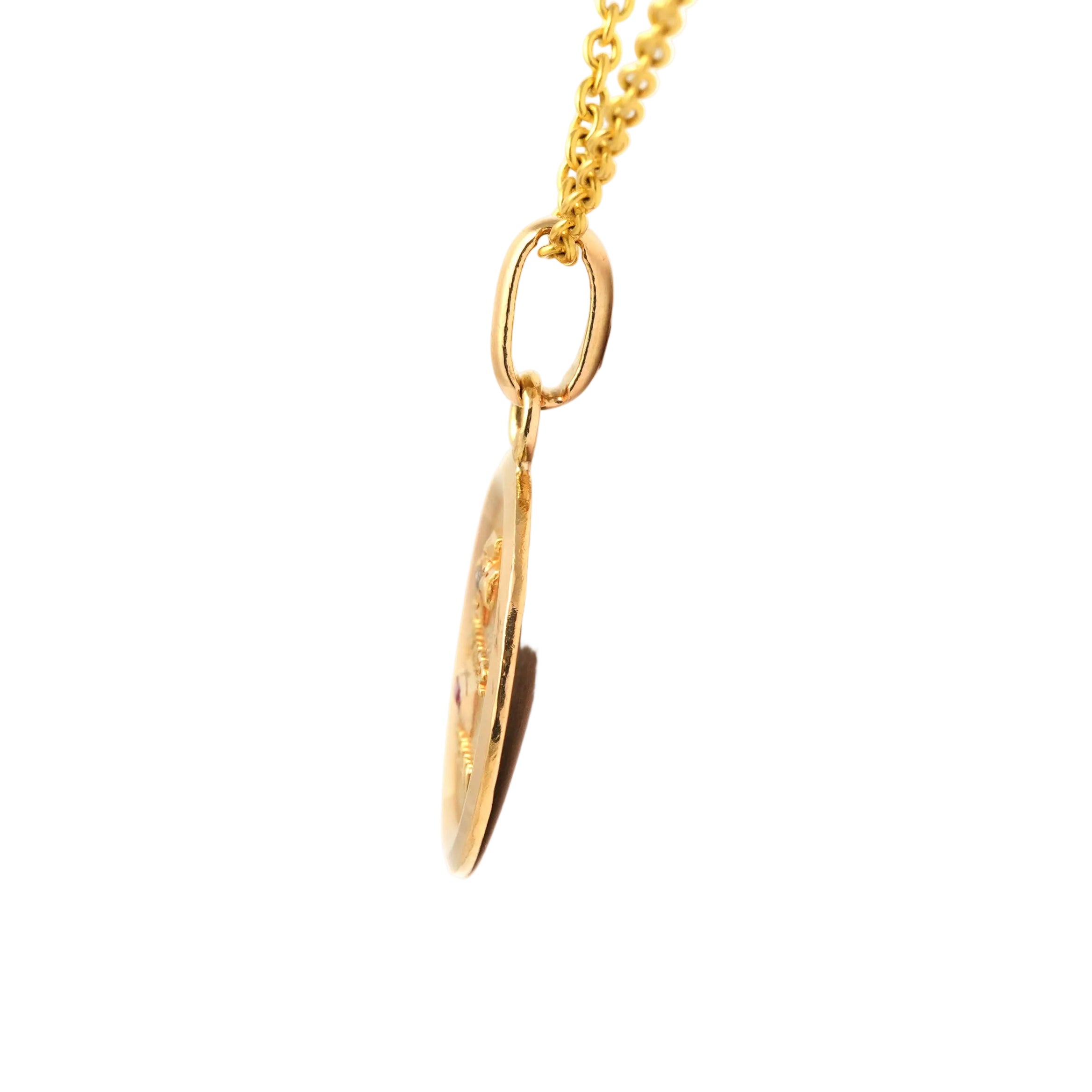 AUGIS Pendant in Yellow Gold, Ruby, and Diamond