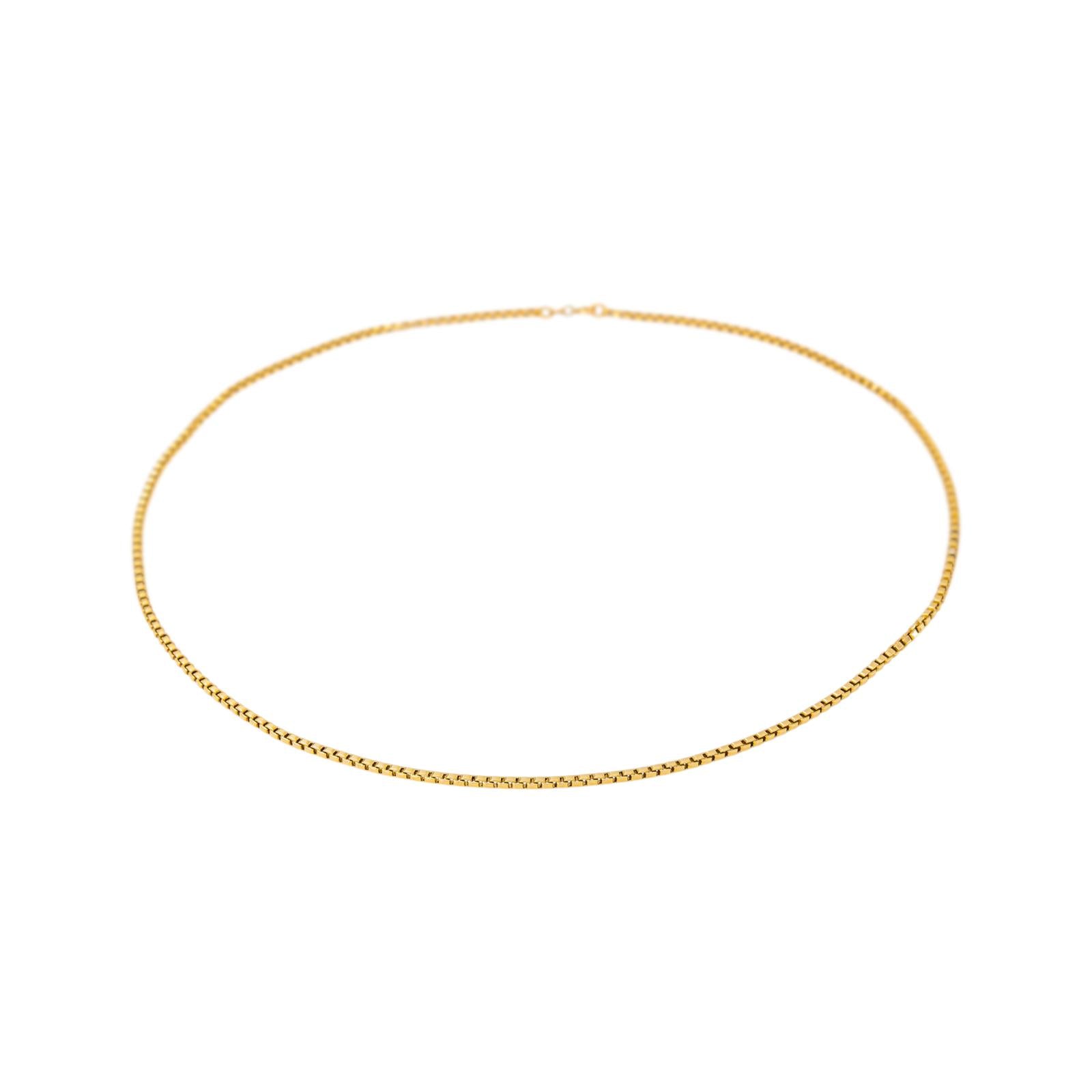 Yellow Gold Box Chain Necklace