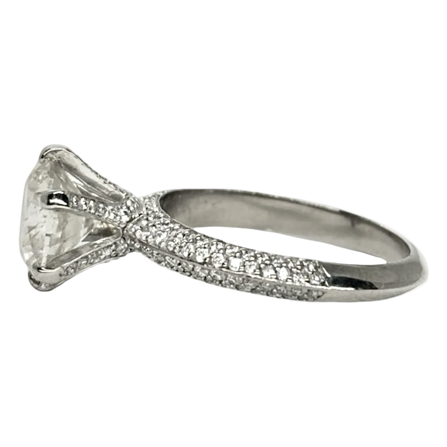 White Gold Solitaire Ring with Diamonds