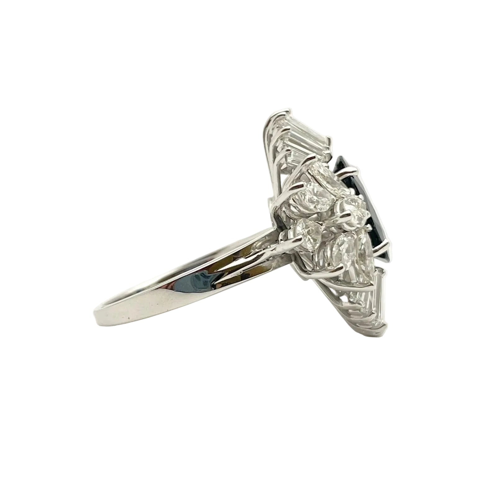 White Gold, Sapphire, and Diamond Ring