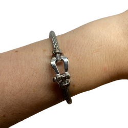 FRED "Force 10" GM Bracelet in White Gold and Steel