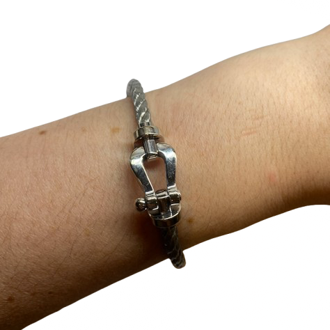 FRED "Force 10" GM Bracelet in White Gold and Steel