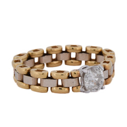 Bague en or blanc, or jaune et diamants