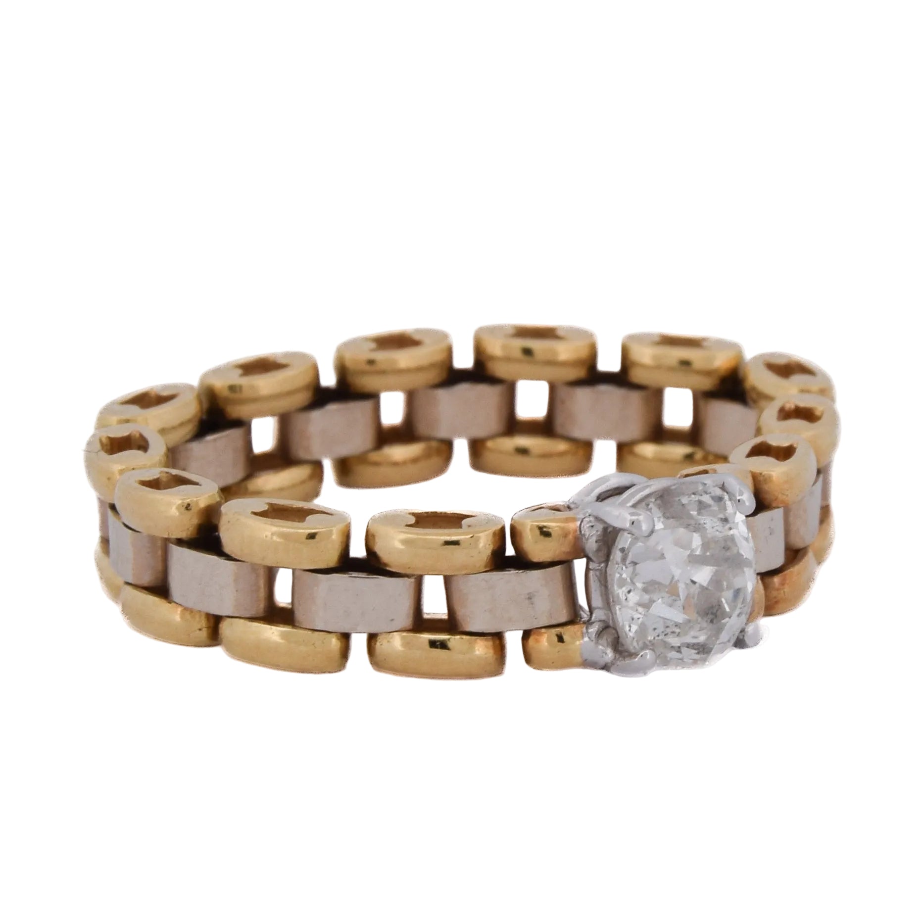 Bague en or blanc, or jaune et diamants