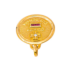 Augis Pendant "More Yesterday Than Tomorrow" Medal in Yellow Gold with Rubies