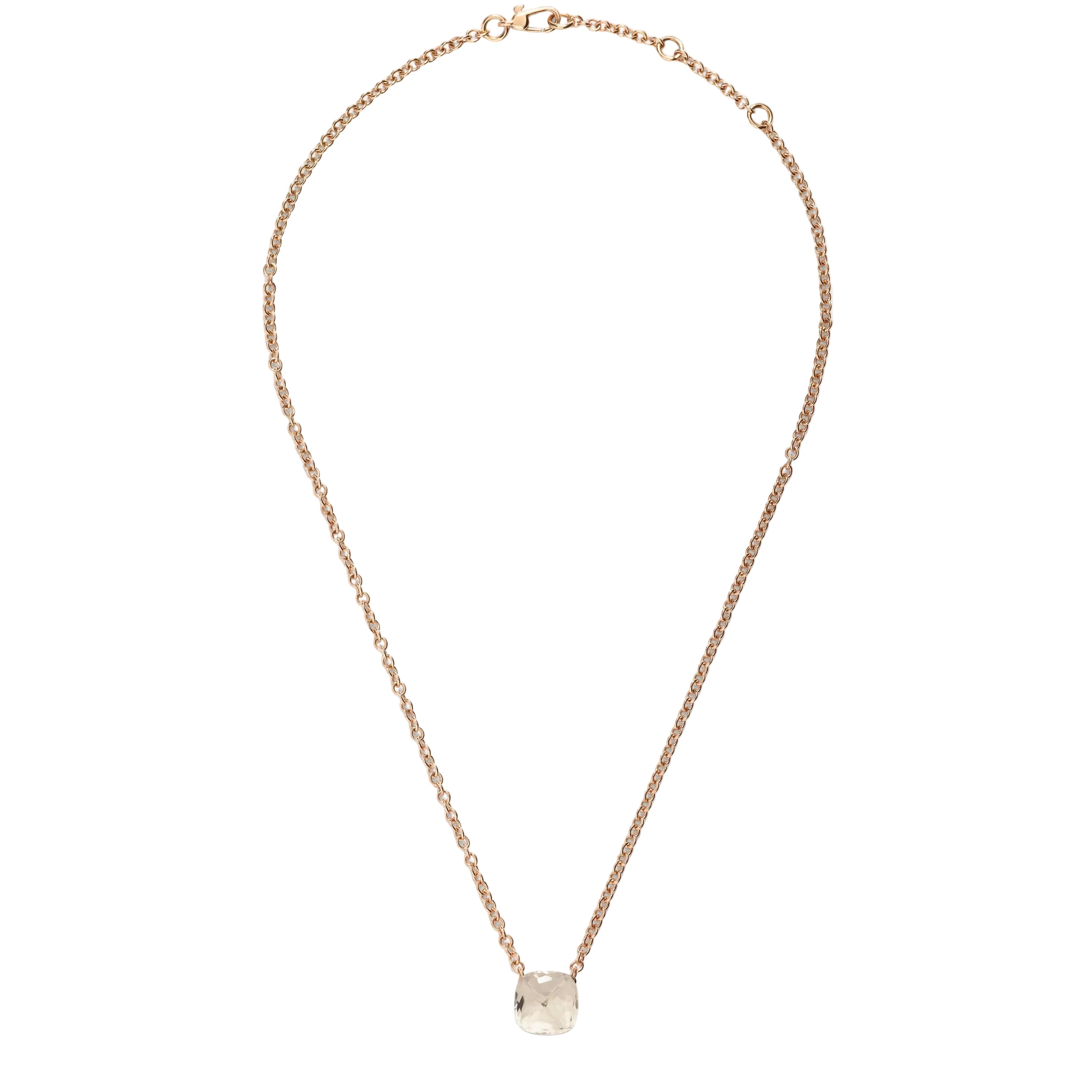 Collier Pendentif POMELLATO "Knot Collection" en or blanc, or rose et topaze