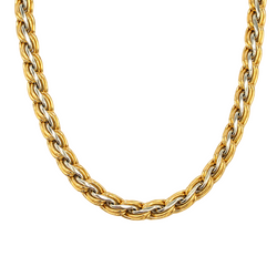 White Gold and Yellow Gold Link Necklace