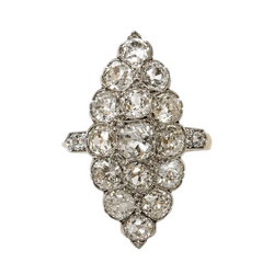 Marquise Ring in Yellow Gold, Platinum, and Diamonds