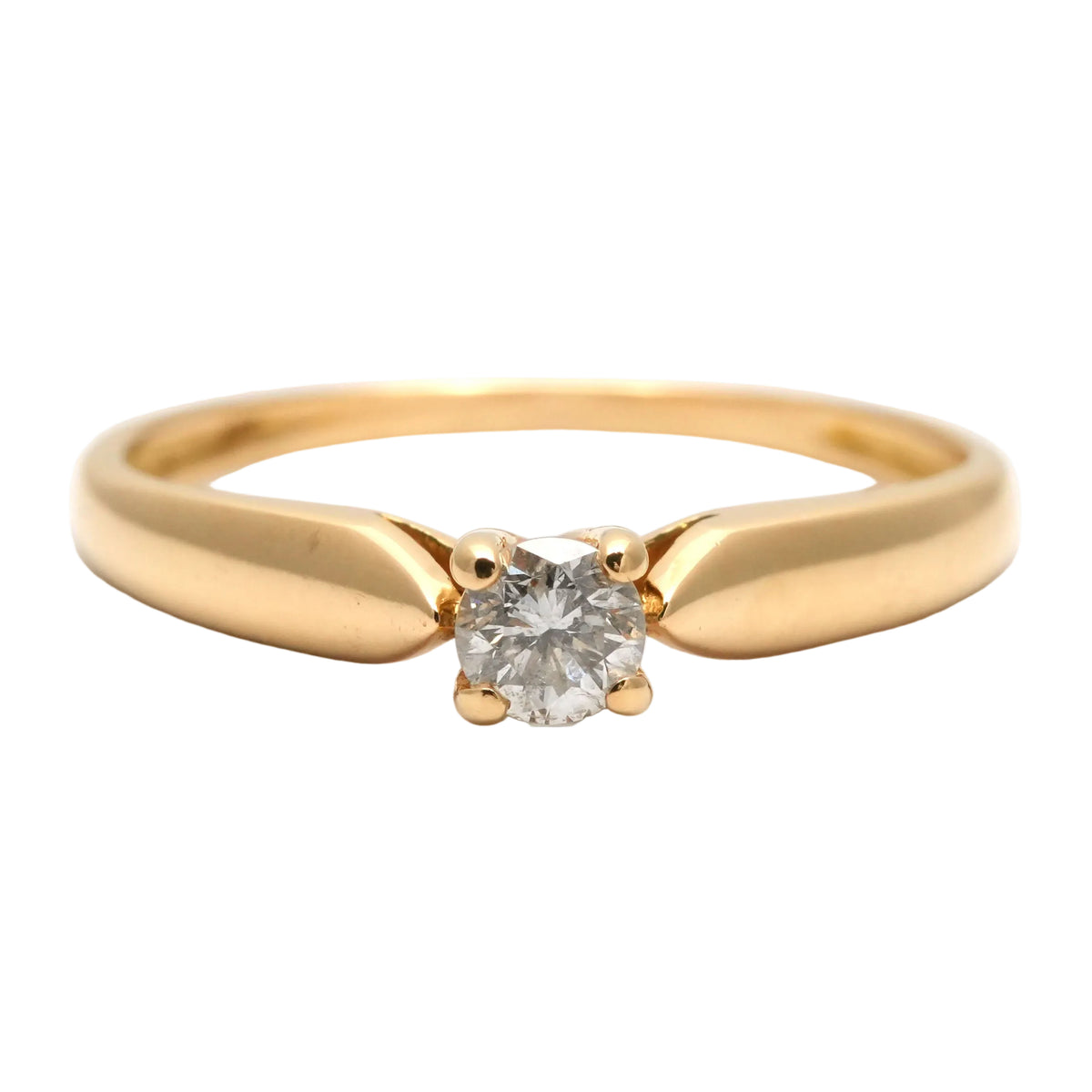 Yellow Gold Solitaire Ring with Diamond