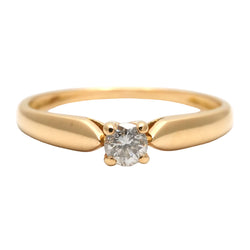 Yellow Gold Solitaire Ring with Diamond